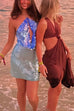 Mixiedress Halter Cut Out Open Back Sequin Mini Dress
