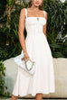 Mixiedress Adjustable Strap Back Lace-up Slit Midi Dress