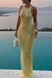 Mixiedress U Neck Sleeveless Sequin Bodycon Maxi Dress