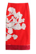 Mixiedress High Rise Color Block Floral Print Pencil Midi Skirt