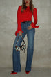 Mixiedress Mid Rise Pocketed Straight Leg Denim Pants