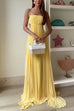 Mixiedress Spaghetti Strap Back Cut Out Pleated Maxi Dress