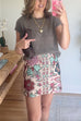 Crewneck Short Sleeves Knit Tee Sweater