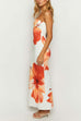 Mixiedress Strapless Tube Floral Print Maxi Vacation Dress