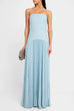 Mixiedress Strapless Tube Patchwork Pleated Maxi Dress