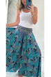 Mixiedress Elastic Waist Wide Leg Palazzo Printed Casual Pants