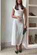 Mixiedress Mockneck Sleeveless Side Ruched Midi Dress