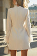 Mixiedress Mockneck Feather Trim Long Sleeves Mini Dress
