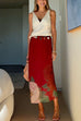High Waist Floral Print Midi Skirt