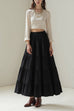 Mixiedress Smocked Elastic Waist Ruffle Tiered Maxi Skirt