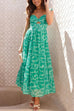 Mixiedress Tie Shoulder Twist Front Printed Midi Cami Dress