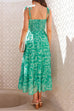 Mixiedress Tie Shoulder Twist Front Printed Midi Cami Dress