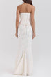 Mixiedress Embroidered Strapless Corset and Bodycon Maxi Mermaid Skirt Set