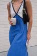 Mixiedress V Neck Color Block Sleeveless Maxi Swing Dress