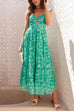 Mixiedress Tie Shoulder Twist Front Printed Midi Cami Dress
