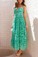 Mixiedress Tie Shoulder Twist Front Printed Midi Cami Dress