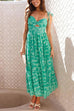 Mixiedress Tie Shoulder Twist Front Printed Midi Cami Dress