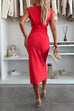 Mixiedress Crewneck Sleeveless Slit Bodycon Midi Dress