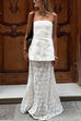 Mixiedress Elastic WaistBand Lace Hollow Out Maxi Skirt