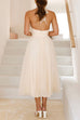 Mixiedress Halter Open Back Waisted Tulle Midi Dress