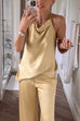 Mixiedress Halter Sleeveless Open Back Satin Top