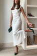 Mixiedress Mockneck Sleeveless Side Ruched Midi Dress
