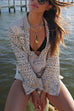 Mixiedress Collared V Neck Shirt and Side Slit Shorts Vitamin Sea Print Set