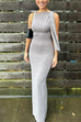 Mixiedress Elegant Sleeveless Tie Shoulder Bodycon Maxi Dress