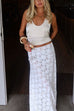Mixiedress Elastic WaistBand Lace Hollow Out Maxi Skirt