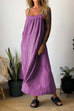 Mixiedress Color Block Casual Cotton Linen Maxi Beach Dress