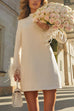 Mixiedress Mockneck Feather Trim Long Sleeves Mini Dress