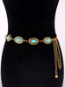 Mixiedress Turquoise Decorative Adjustable Metal Chain Belt