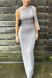 Mixiedress Elegant Sleeveless Tie Shoulder Bodycon Maxi Dress
