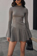 Mixiedress Mockneck Bell Sleeves Ruffle Mini Sweater Dress