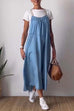 Mixiedress Color Block Casual Cotton Linen Maxi Beach Dress