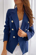 Mixiedress Lapel Double Breasted Long Sleeve Blazer