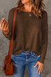Mixiedress Drop Shoulder Long Sleeves Solid Knitting Sweater