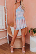 Mixiedress One Shoulder Ruffle Sleeve Smocked Waist Tie Dye Dress