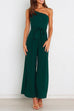 Mixiedress One Shoulder Tie Waist Wide Leg Cami Jumpsuit