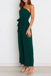 Mixiedress One Shoulder Tie Waist Wide Leg Cami Jumpsuit