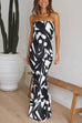 Mixiedress Off Shoulder Sleeveless Geometric Printed Maxi Party Dress