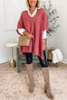 V Neck Loose Fit Solid Poncho Sweater