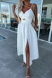 Mixiedress V Neck Backless Twist Front Cut Out Slit Cami Party Dress