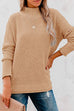 Mixiedress Fall Solid Mockneck Drop Shoulder Sweater