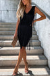 Mixiedress V Neck Waisted Sleeveless Tassel Bodycon Party Dress