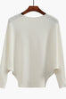 Mixiedress Boat Neck Batwing Sleeves Ribbed Knit Sweater