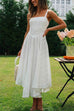 Mixiedress White Sleeveless Irregular Cami Swing Dress