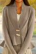 Mixiedress V Neck Button Up Ruffle Hem Sweater Cardigan