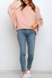 Mixiedress Batwing Long Sleeves Ribbed Knit Tunic Sweater