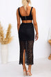 Hollow Out Strappy Asymmetrical Crop Cami Top and Maxi Pencil Skirt Set